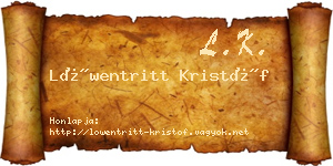 Löwentritt Kristóf névjegykártya
